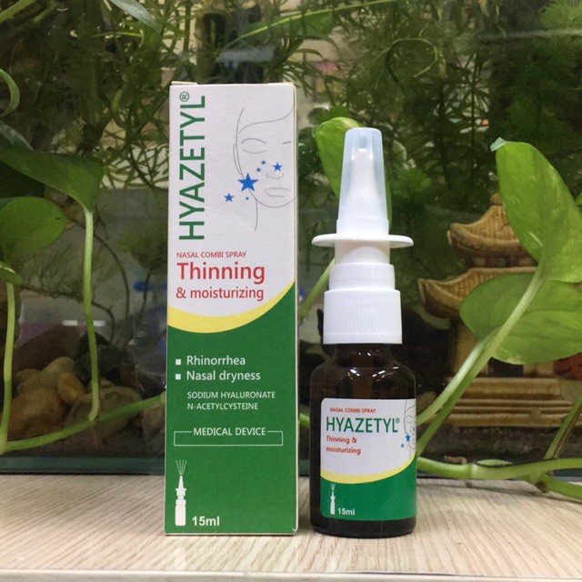 Xịt mũi Hyazetyl Plus – Hỗ trợ giúp thông mũi, giảm ngạt mũi do xoang, mũi dị ứng (15ml)