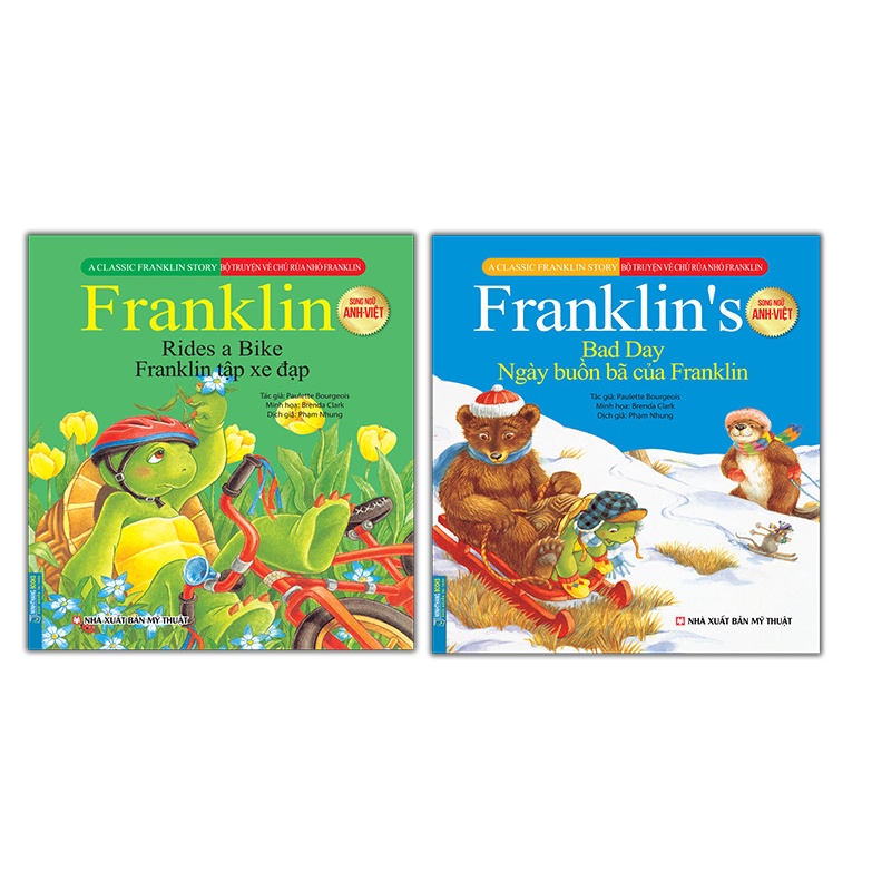 Sách-Combo 2c Bộ truyện về chú rùa nhỏ Franklin - Franklin tập xe đạp và Ngày buồn bã của Franklin