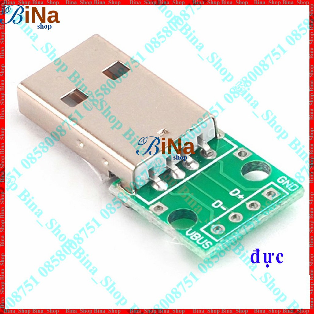 Bo chuyển USB 4P DIP board USB đực/cái