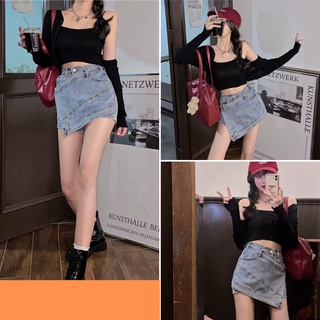 Chân váy jeans, chân váy nữ đắp chéo chất jeans cao cấp size S M L SKUCV-07A xm.gianggiang