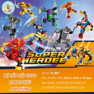 Đồ chơi lắp ráp 🍅 GIÁ SỐC 🍅 Hộp lắp ráp Robot siêu anh hùng - YL827 - Thị trấn đồ chơi