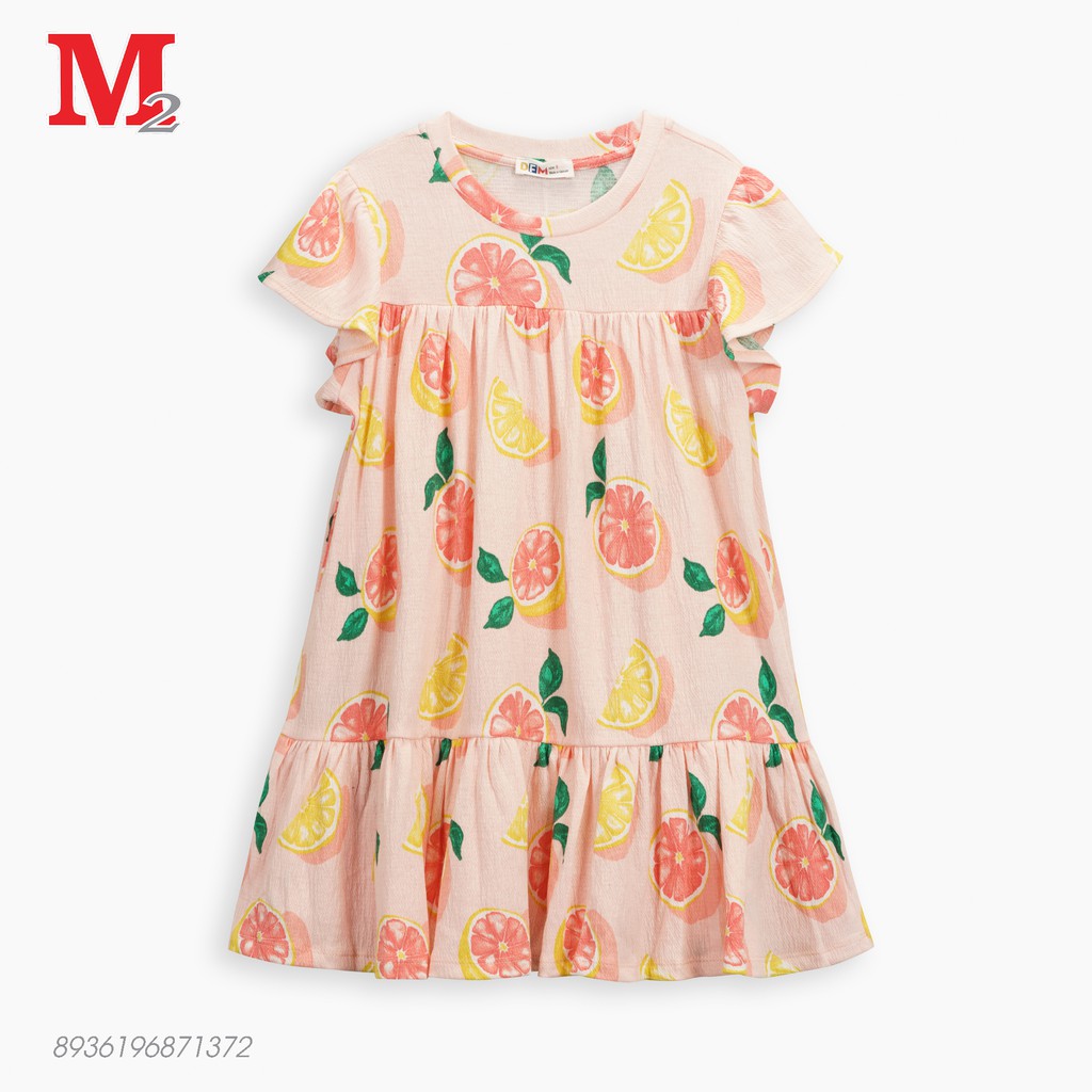 Váy bé gái mùa hè cộc tay họa tiết quả cam cho bé từ 3 tuổi đến 10 tuổi DFM0122 Thời trang M2