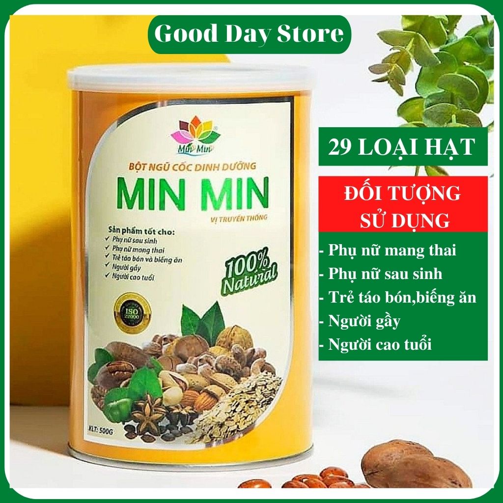 Bột ngũ cốc dinh dưỡng MIN MIN 29 loại hạt, sử dụng cho bà bầu và người cần bổ sung dinh dưỡng