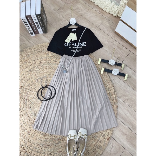 Set áo thụng off mix chân váy