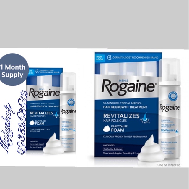 Kem mọc tóc Rogaine Minoxidil 5% Foam cho Nam (bộ 3 chai 60ml *3)