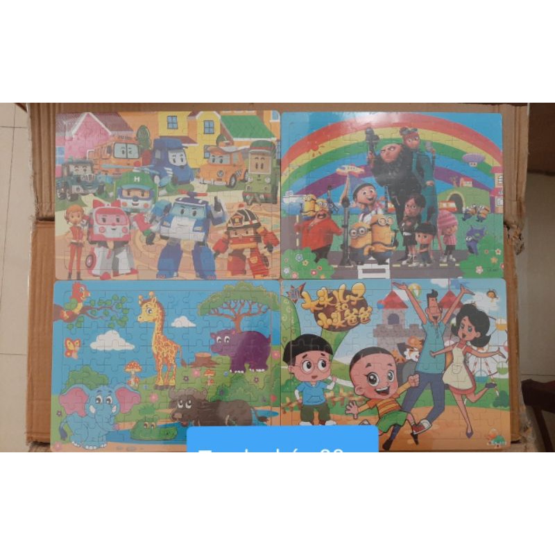 Tranh gỗ tự nhiên ghép hình 80 miếng nhiều chủ đề