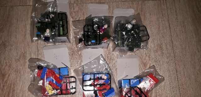 Combo 6 hộp lắp ráp Lego Battergruond 7011 trọn bộ và hòm thính kèm nhiều vũ khí
