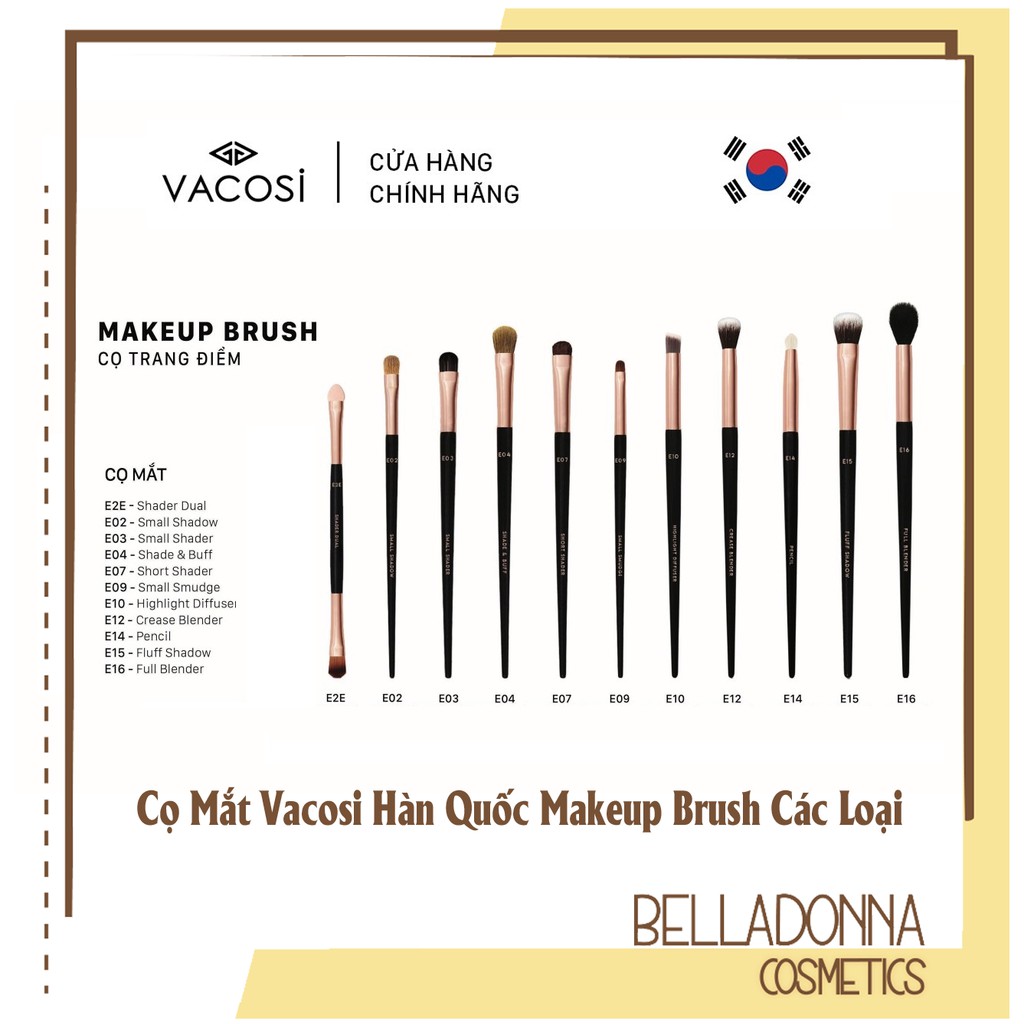 Cọ Mắt Vacosi Hàn Quốc Makeup Brush Các Loại