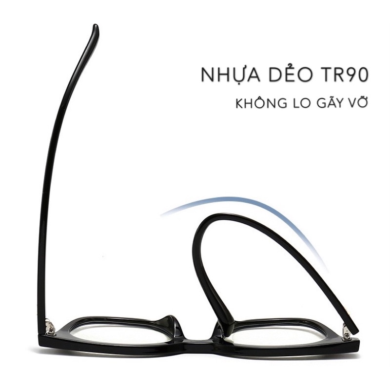 Gọng Kính Cận Thời Trang Nam Nữ Nhựa Dẻo Bản Full Dáng Vuông Hàn Quốc