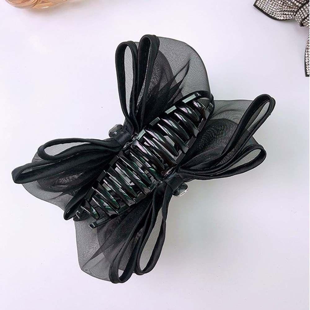 NICKOLAS Kẹp Tóc Nơ Lưới Cỡ Lớn Phong Cách Hàn Quốc Thời Trang