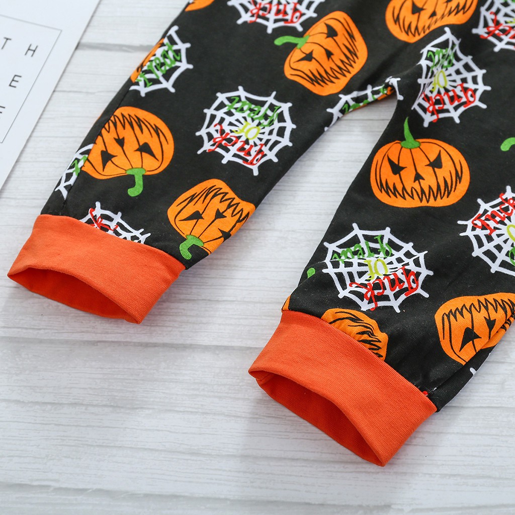 Set Áo Liền Quần + Quần Dài Phong Cách Halloween Cho Trẻ Sơ Sinh