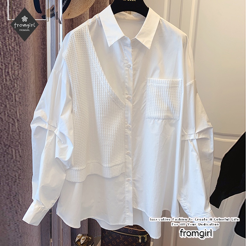 Áo Sơ Mi Tay Dài Form Rộng Phong Cách Retro Hàn Quốc