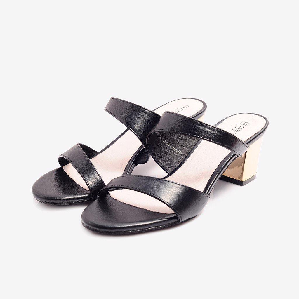 [Mã WABRBT502 giảm 10% đơn 250k] Dép Cao Gót Da Thật Nữ Gosto Appearl GFW014600DEN (Đen)