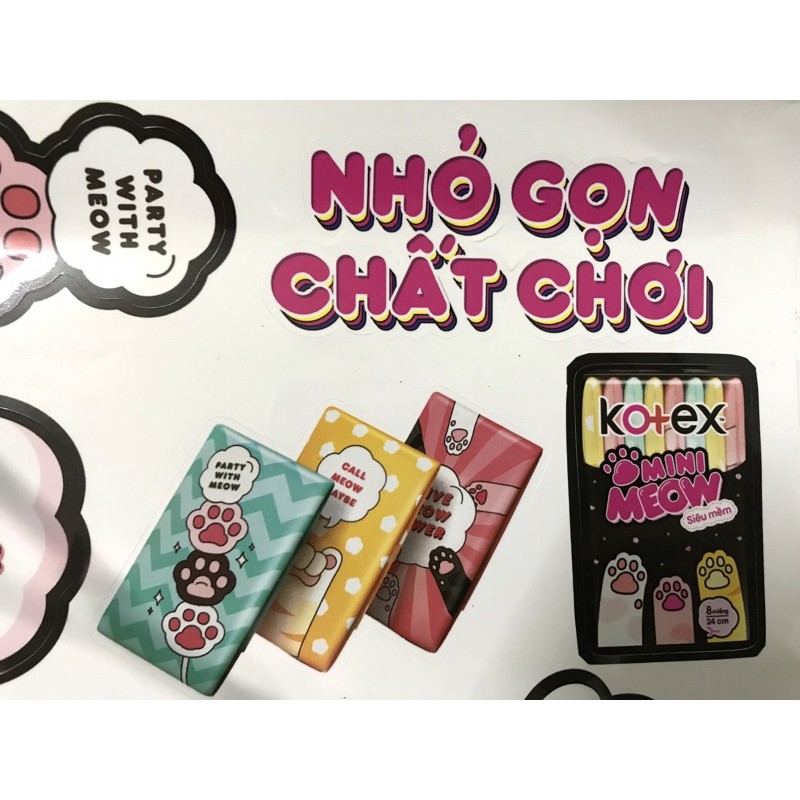 KOTEX MINI MEOW DÀNH CHO TUỔI TEEN TẶNG ViẾT CHÂN MÈO