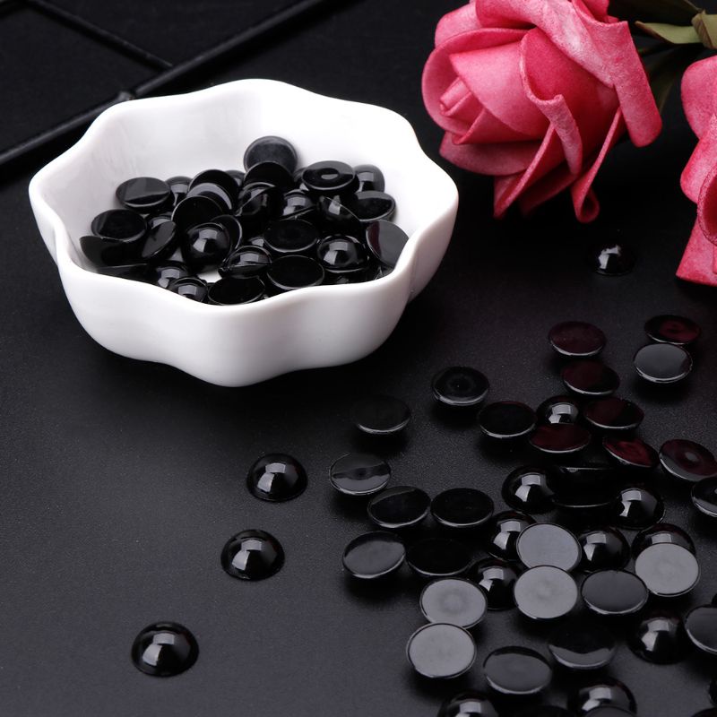 Set 100 Con Mắt Nhựa Màu Đen 6-18mm Cho Búp Bê Thú Nhồi Bông