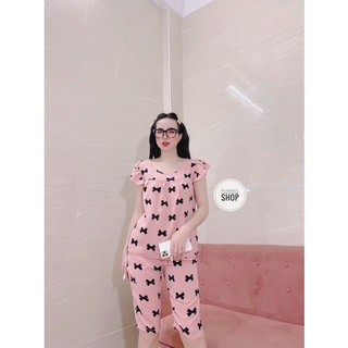 Pijama bộ đồ ngủ lửng lụa mango mặc nhà mùa hè cao cấp (ảnh thật/có video)