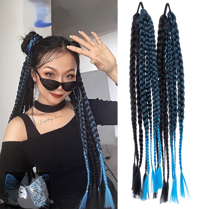 Tóc giả MISS FANCY thắt bím 2 bên 60cm Nhiều màu thời trang cho nữ