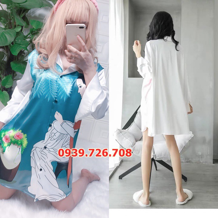 Đầm ngủ nữ❤️FREESHIP❤️ Váy ngủ đầm ngủ pijama kiểu dáng sơ mi hàng thiết kế chất vải lụa cao cấp - HÀNG CÓ SẴN | BigBuy360 - bigbuy360.vn