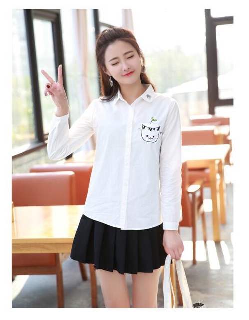 Sơ mi hoạ tiết mèo tb0577