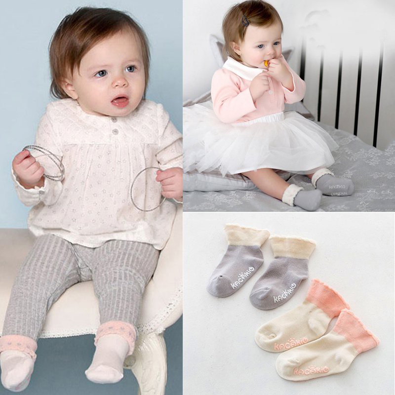 Tất cotton đi chân bẻ cổ cho bé