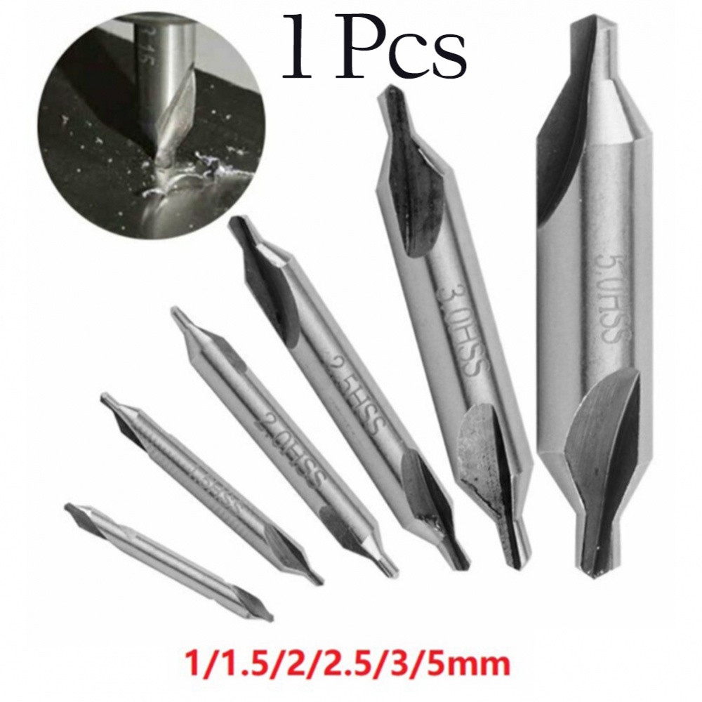 Center Drill 5/3/2.5/2/1.5/1mm Bit Double End Lathe Combined Tool Silver#everythinguwant