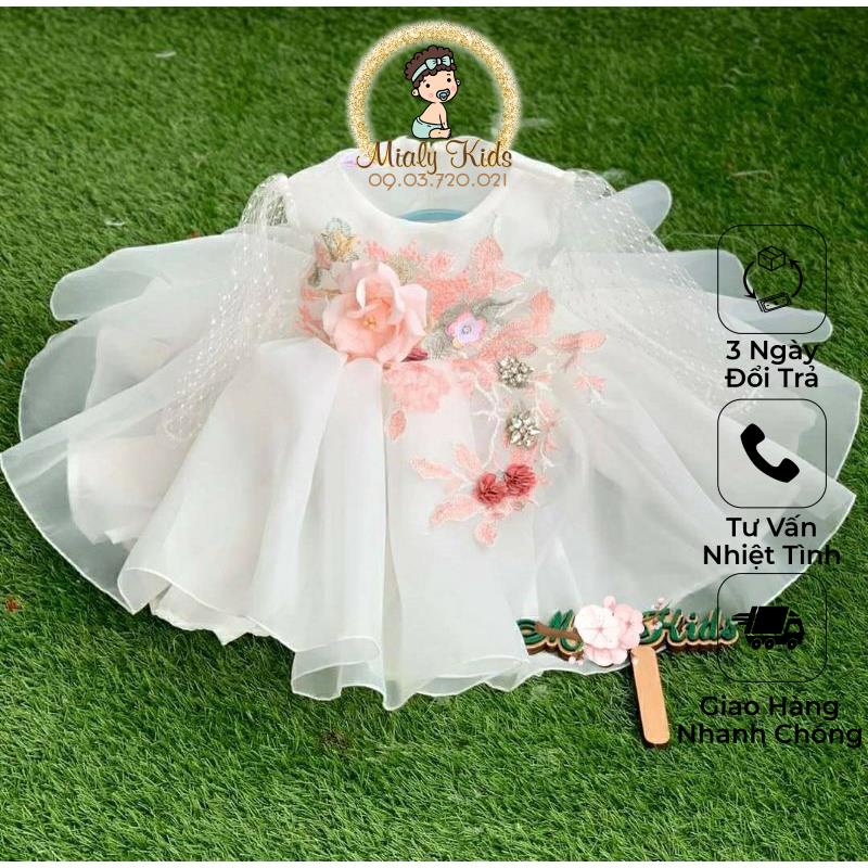 Đầm công chúa xòe tay ren cho bé 7-24kg