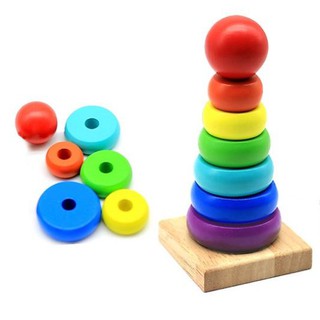 Tháp chồng rainbow cho bé| Đồ chơi phát triển tư duy
