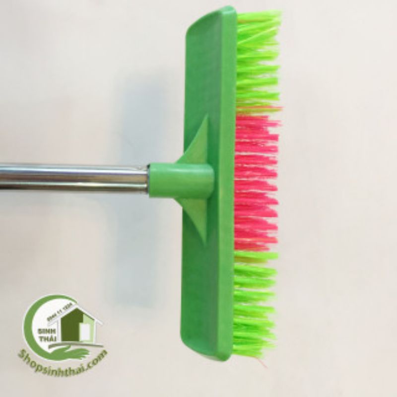Cây Chổi Chà Sàn, Chà Bụi Bẩn Thân Inox Dài 105cm, Sợi Cước Cứng