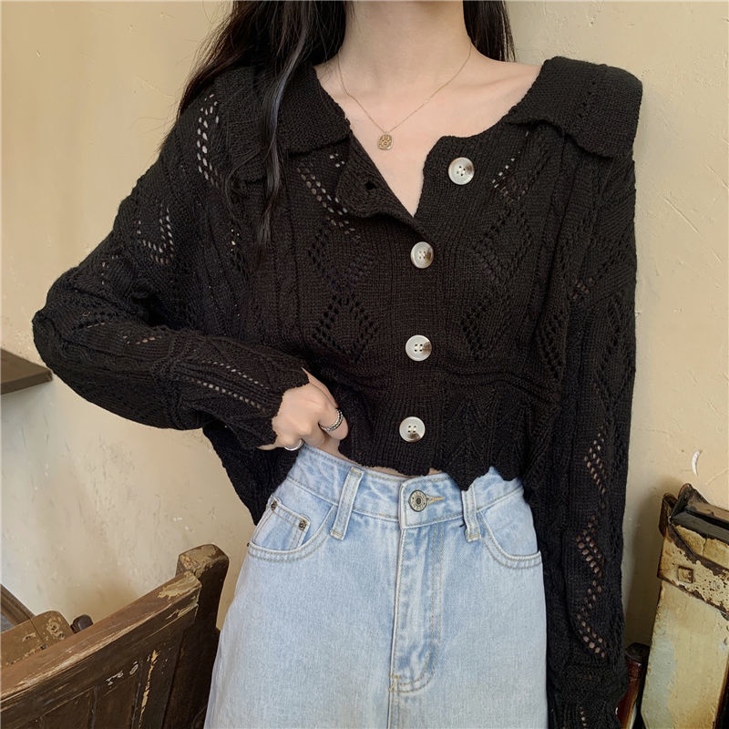 Áo khoác cardigan dệt kim tay dài dáng rộng phong cách retro thời trang dành cho nữ
