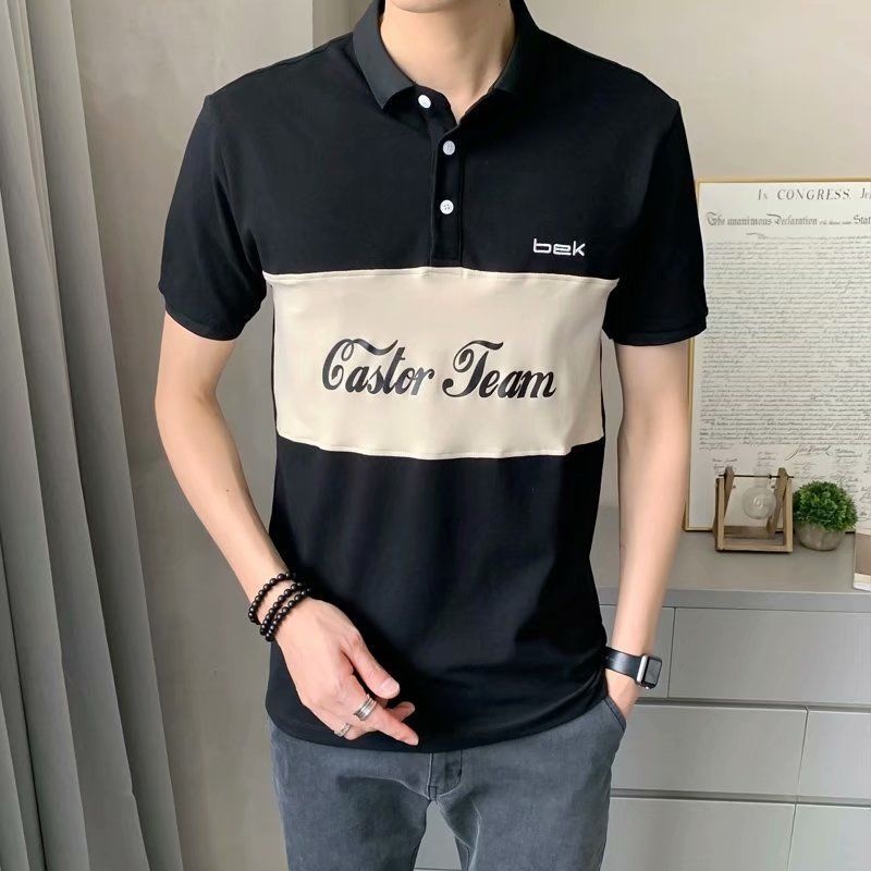 Áo polo Tay Ngắn Màu Đen Thời Trang Cho Nam