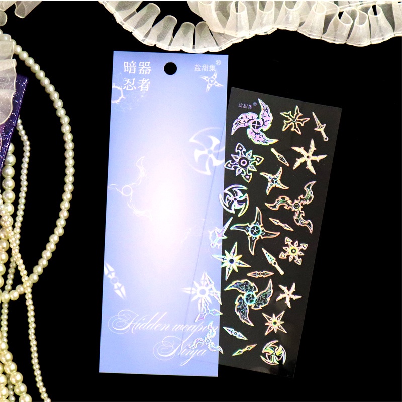 Steve Nhãn Dán Xích Hình Bướm 3D Màu Bạc Chính Hãng Tạp Chí Trang Trí