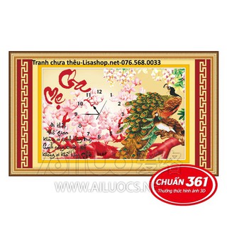 Tranh chưa thêu cha mẹ 91x62cm 3d