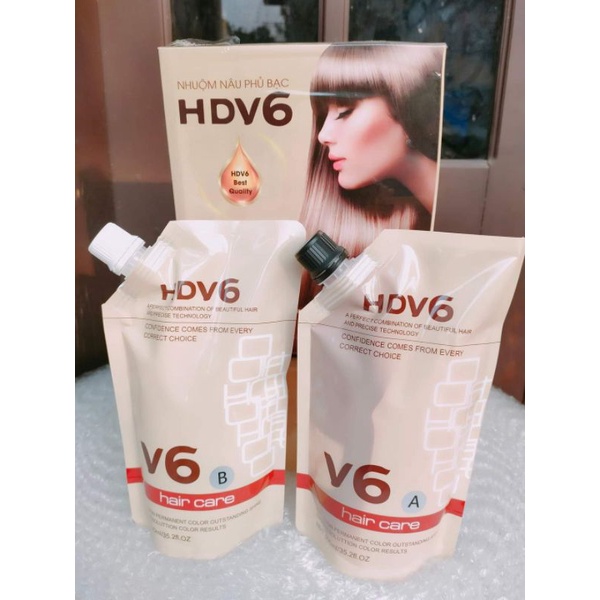 Nhuộm nâu ăn bạc cặp 500mlx2. ăn bạc mùi thơm không cần pha chế