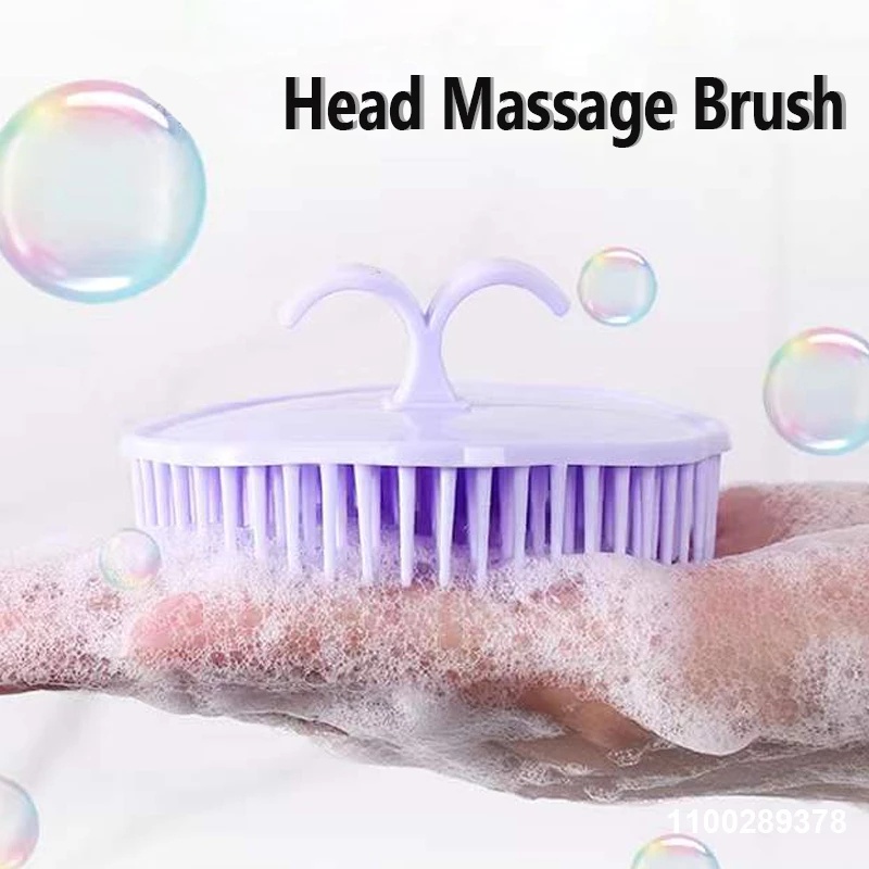 1 Lược Mát Xa Đầu Bằng Nhựa Mềm Chống Gàu Khi Tắm Màu Sắc Ngẫu Nhiên