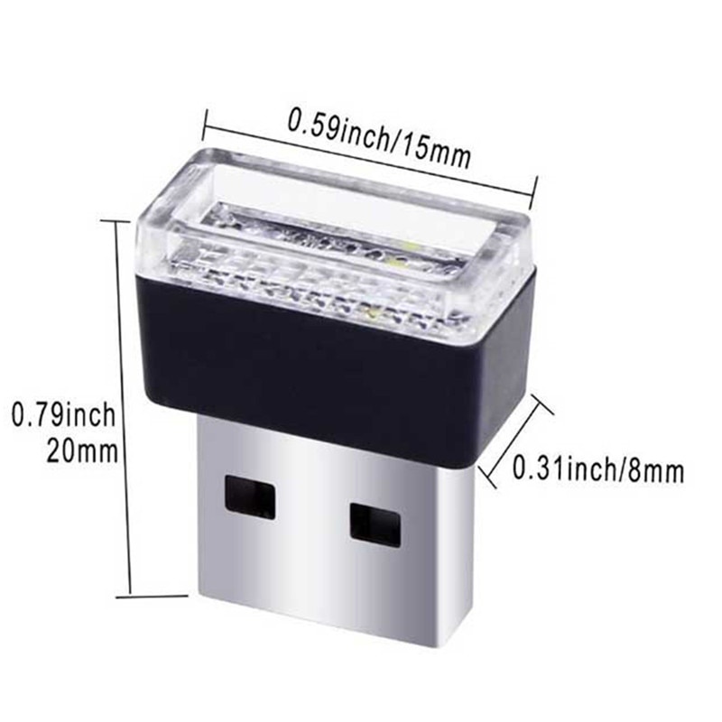 Đèn LED USB Không Dây mini 7 Màu Sắc Dành Cho Trang Trí Nội Thất Xe Hơi