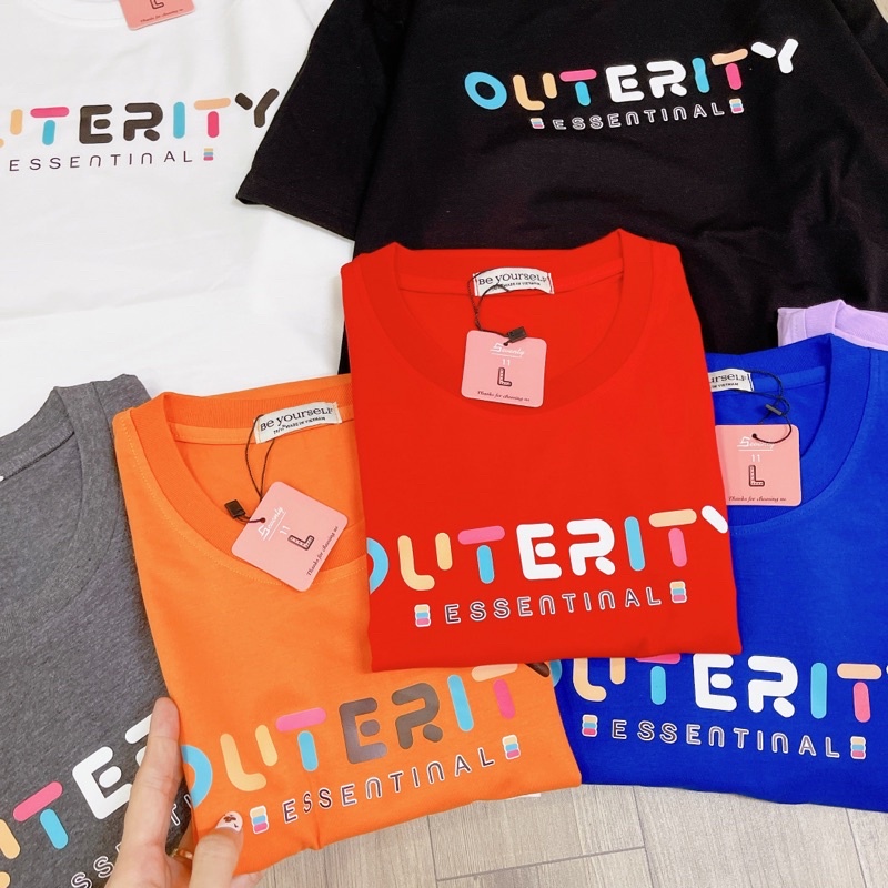 Áo Thun PHÔNG NAM NỮ UNISEX CHỮ OUTERITY ESS - Hình chụp thật