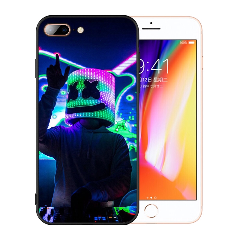 Ốp Lưng Tpu Mềm In Hình Dj Marshmello Cho Iphone Xs Max / Xr / X / 5s / 6s / 7 / 8 Plus