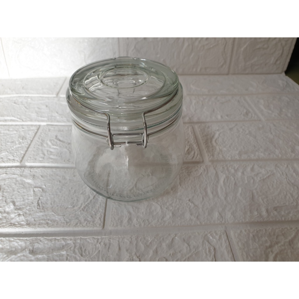 Lọ thủy tinh quai sắt lắp gài gioăng silicon chắc chắn 500ml (ảnh thật)