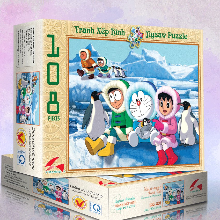 Tranh xếp hình Tia Sáng Jigsaw Puzzle 108 mảnh phát triển trí tuệ cho bé - ĐÔ-RÊ-MON Ở NAM CỰC - MSP: 108-091