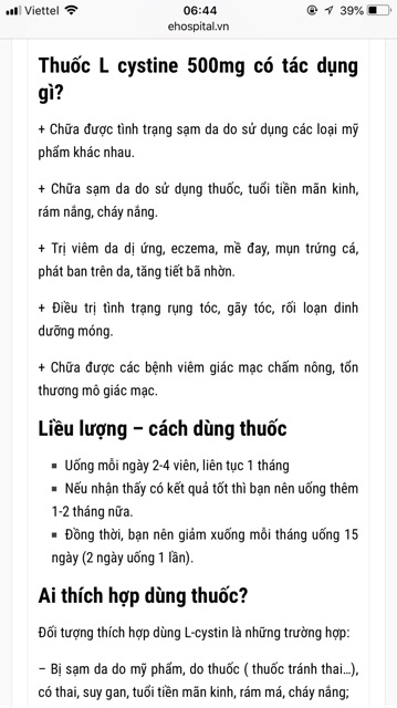 L-CYSTINE trị rụng tóc