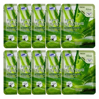 Bộ 10 miếng mặt nạ dưỡng ẩm da chiết xuất nha đam 3W Clinic Fresh Aloe Mask Sheet 23ml X 10