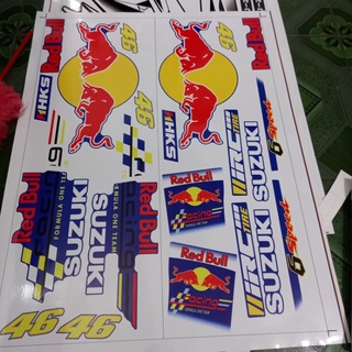 Tem rời xì po redbull dán xe xanh