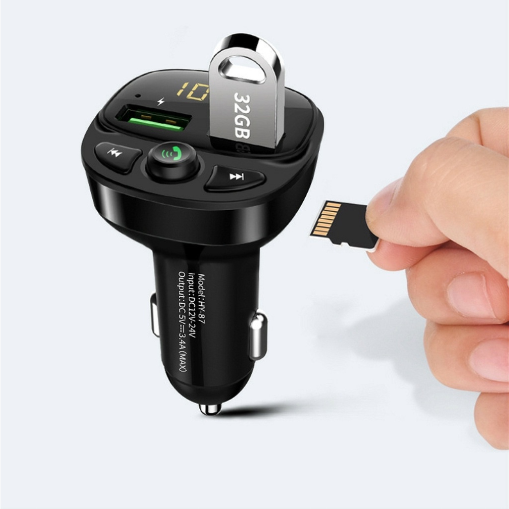 Tẩu Nghe Nhạc Bluetooth huyndai hy87 Trên Xe Hơi Cao Cấp Kèm Sạc Nhanh