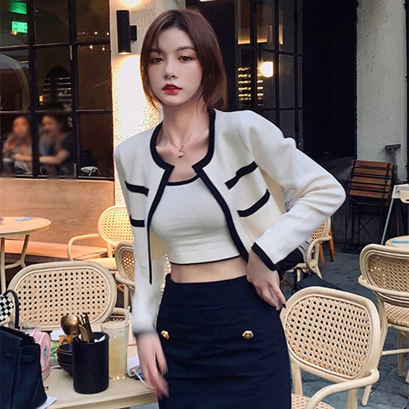 Áo khoác cardigan cổ tròn màu sắc thời trang cho nữ