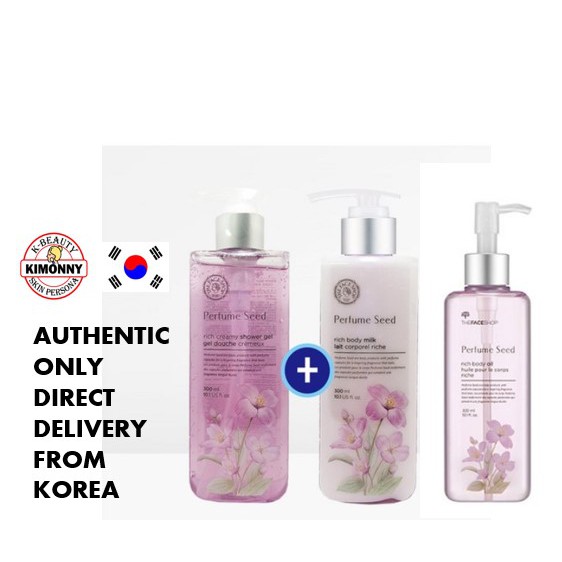 THE FACE SHOP (Hàng Mới Về) Bộ Kem Dưỡng Thể 300ml + Sữa Tắm Giàu Sữa Cho Cơ Thể 300ml + Dầu225Ml