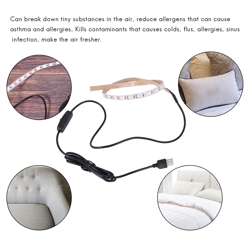 Dây Đèn LED UVC Khử Trùng 5V Có Góc Tiện Dụng