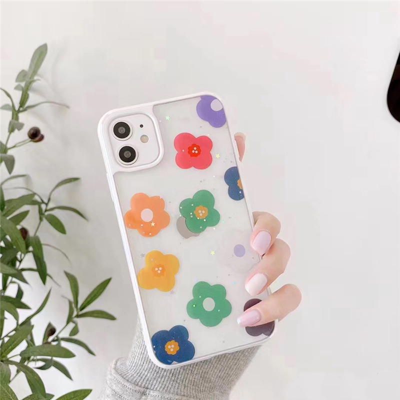 Ốp lưng iphone viền Hoa nhí basic kim tuyến 6/6plus/6splus/7/8/7plus/8plus/x/xs/xsmax/11/11promax - Awifi | BigBuy360 - bigbuy360.vn