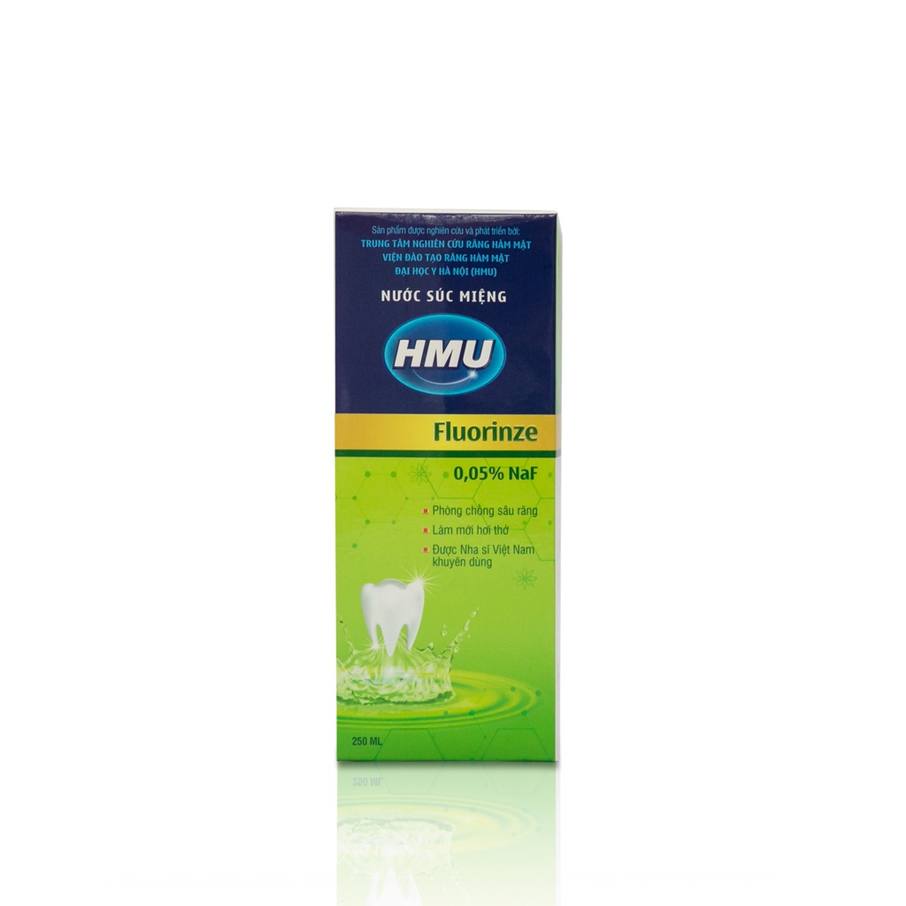 Nước súc miệng HMU Fluorinze 0,05% NaF ngăn ngừa sâu răng, cho hơi thở thơm mát - Chai 250ml