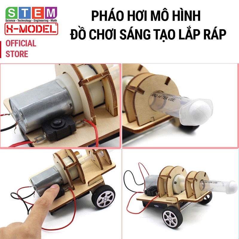 Đồ chơi sáng tạo cho bé, mô hình xe bắn hơi ST115 sáng tạo X- MODEL cho bé Giáo dục STEM