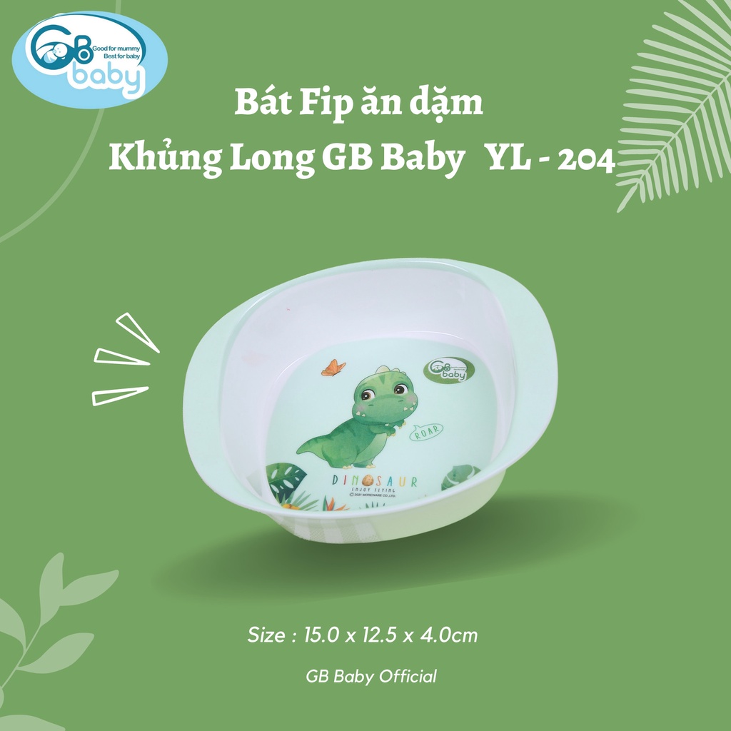 Cốc Bát Ăn Dặm Cho Bé Hình Khủng Long Đáng Yêu GB-Baby Chính hãng.
